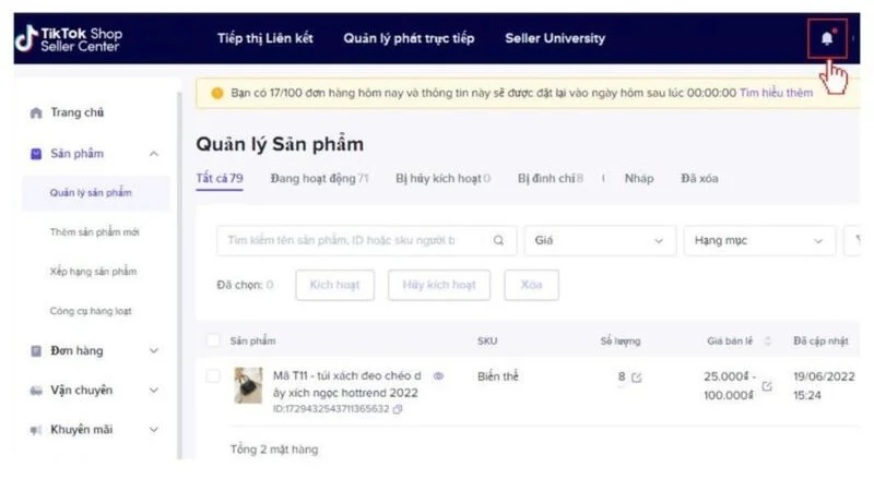 Cách xử lý đơn hàng trên TikTok Shop